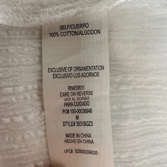 Xoxo embroidered white top size M - Picture 3 of 7